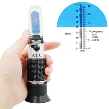 Handheld alcool réfractomètre sucre Brix 0-40% d'alcool 0-25% alcoomètre sucre mètre refratometro 40% OFF(China)