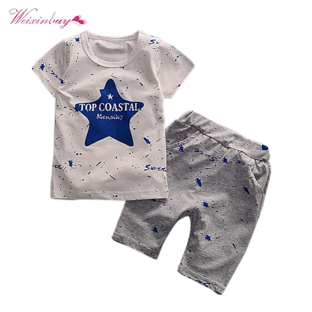 Summer Baby Boy Clothing Set Children's Clothes Sets Fashion Star Print Short Sleeve Top + Solid Cotton Dot Pants Outfits
Summer Baby Boy Clothing Set Children's Clothes Sets Fashion Star Print Short Sleeve Top + Solid Cotton Dot Pants Outfits
