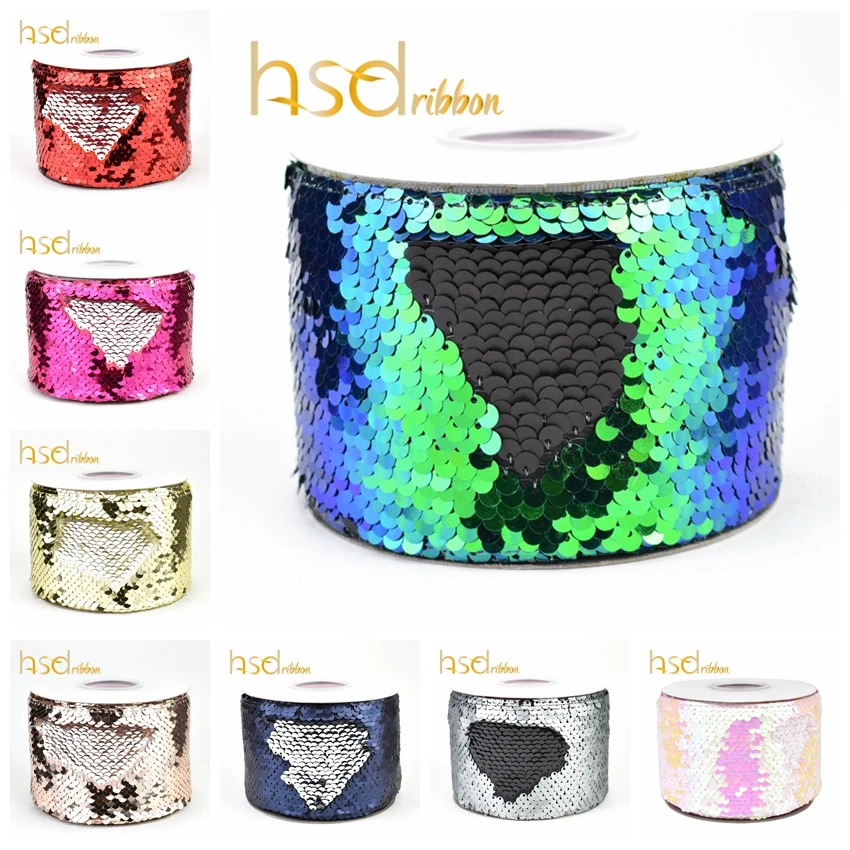 HSDRibbon 75mm 3 inch Shocking pink black colorful Sequin Fabric Reversible Glitter Sequin Ribbon 25Yards/Roll
HSDRibbon 75mm 3 inch Shocking pink black colorful Sequin Fabric Reversible Glitter Sequin Ribbon 25Yards/Roll
