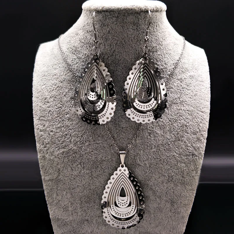 Water Drops Stainless Steel Jewerly Sets Women Silver Color Necklace Earrings Set Jewellery conjunto collar y pendientes S178373
Water Drops Stainless Steel Jewerly Sets Women Silver Color Necklace Earrings Set Jewellery conjunto collar y pendientes S178373