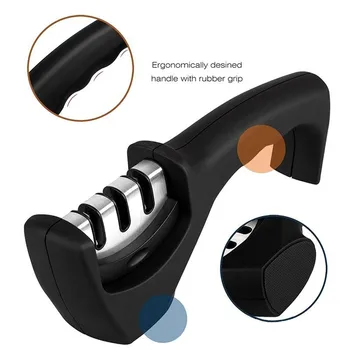 Design Diamond Stainless Steel 3 Stages Professional Knife Sharpener for Stainless Steel Knife and Ceramic Knife
Design Diamond Stainless Steel 3 Stages Professional Knife Sharpener for Stainless Steel Knife and Ceramic Knife