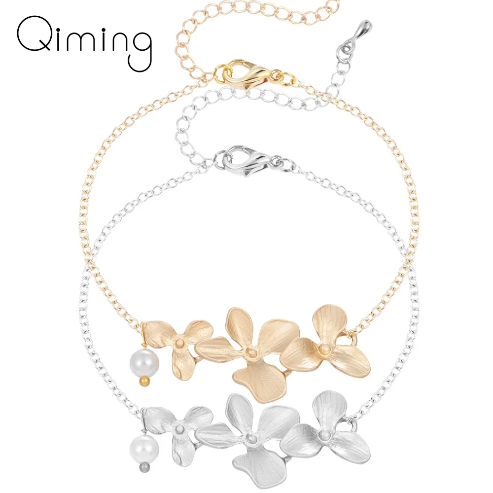 Personalized Orchid Flower Bracelets Simulation Pearl Bracelet Bangle Sweet Design Wedding Jewelry Gift for Girls Women Gift
Personalized Orchid Flower Bracelets Simulation Pearl Bracelet Bangle Sweet Design Wedding Jewelry Gift for Girls Women Gift