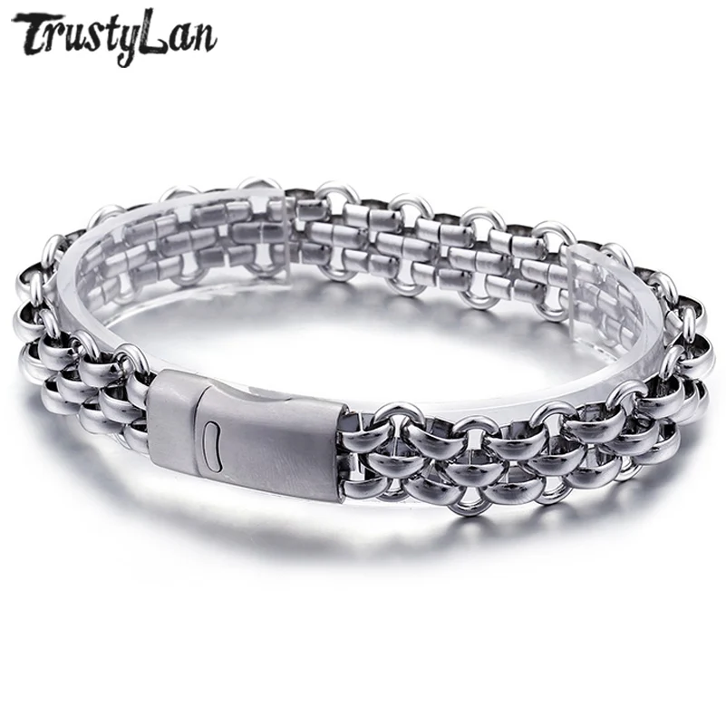 TrustyLan New Trendy Silver/Gold Color 316L Stainless Steel Bracelet Men Chain Link Friendship Men's Bracelets & Bangles 2018
TrustyLan New Trendy Silver/Gold Color 316L Stainless Steel Bracelet Men Chain Link Friendship Men's Bracelets & Bangles 2018