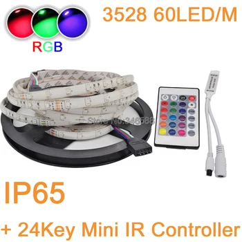 5M 10M 300LEDs 60LED/M IP65 Waterproof 3528 SMD RGB Fleixble Strips Kit+24Key Mini IR Remote Controller for Decoration
5M 10M 300LEDs 60LED/M IP65 Waterproof 3528 SMD RGB Fleixble Strips Kit+24Key Mini IR Remote Controller for Decoration
