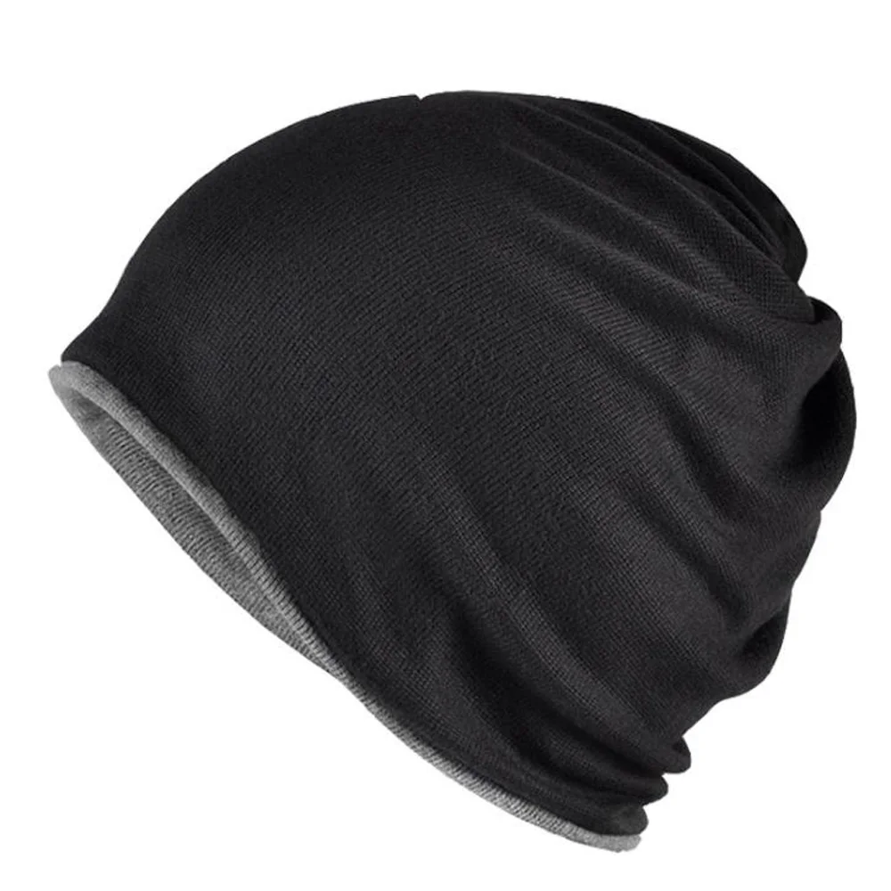 

New Casual Reversible Ponytail Beanies Women Men Double Sides Slouchy Beanie Turban Hat