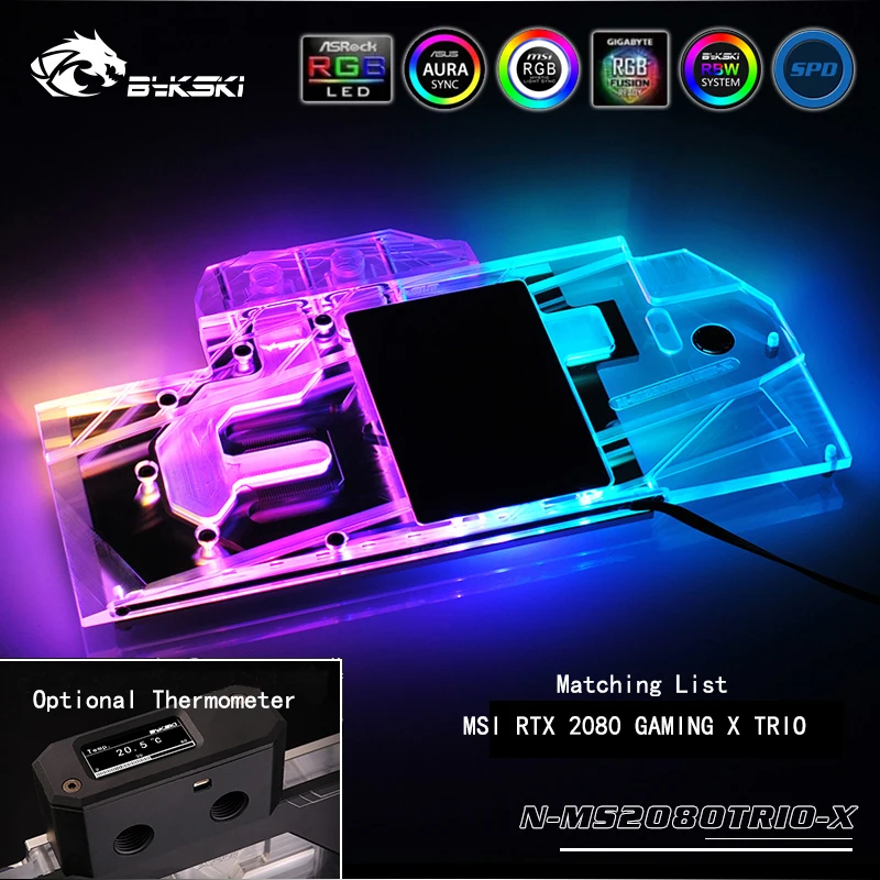 BYKSKI Full Cover GPU waterblock for MSI RTX 2080 GAMING X TRIO Graphics Card . P/N: N-MS2080TRIO-X
BYKSKI Full Cover GPU waterblock for MSI RTX 2080 GAMING X TRIO Graphics Card . P/N: N-MS2080TRIO-X
