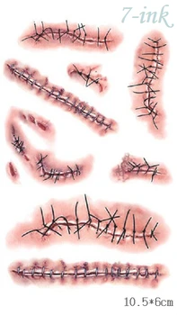 Waterproof Temporary tatoo sticker terror sewed wound tatoo scar halloween Water Transfer fake tatoo flash tatoo 10.5*6cm
Waterproof Temporary tatoo sticker terror sewed wound tatoo scar halloween Water Transfer fake tatoo flash tatoo 10.5*6cm