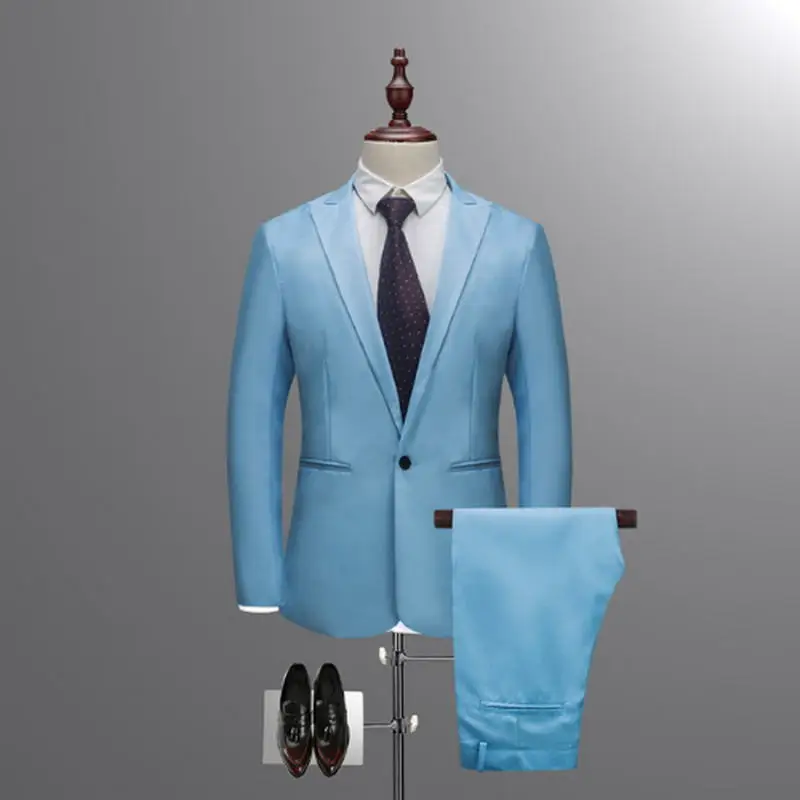 2018 New Sky Blue Peaked Lapel Man Suits Pure Color Groom Tuxedos Suit Tailored Wedding Suits (Jacket+ Pant) Plus Size M-3XL
2018 New Sky Blue Peaked Lapel Man Suits Pure Color Groom Tuxedos Suit Tailored Wedding Suits (Jacket+ Pant) Plus Size M-3XL