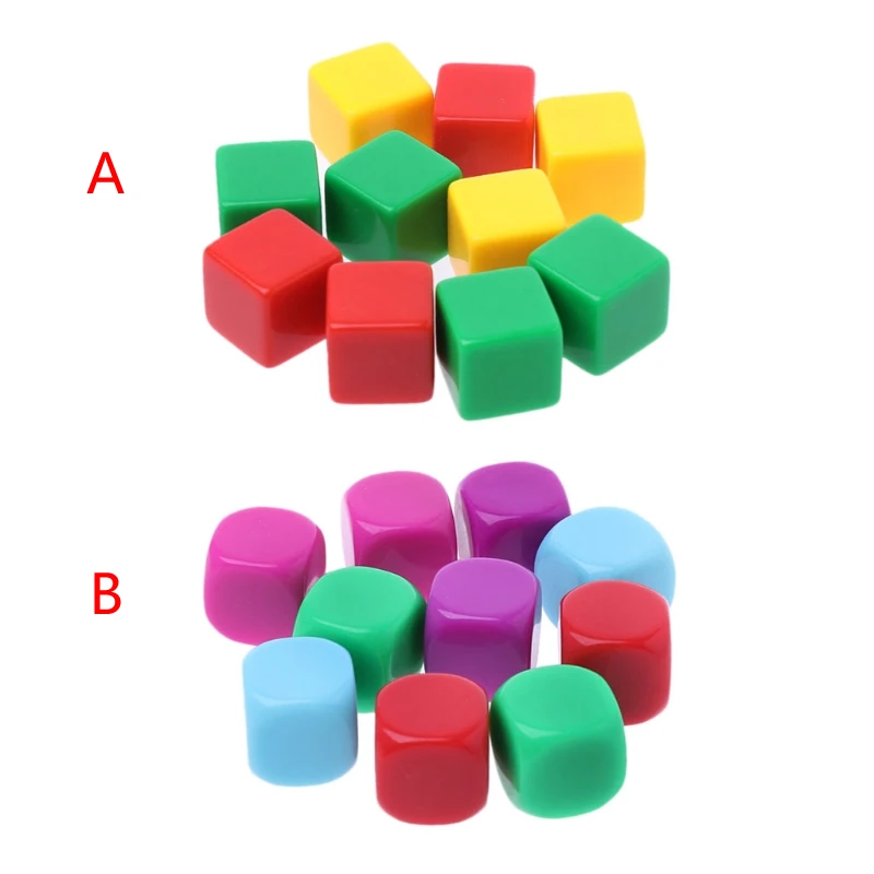 10pcs 16mm Blank Dice Acrylic Hexahedron Dice DIY Write Painting GameTeaching Dices Color Random delivery
10pcs 16mm Blank Dice Acrylic Hexahedron Dice DIY Write Painting GameTeaching Dices Color Random delivery