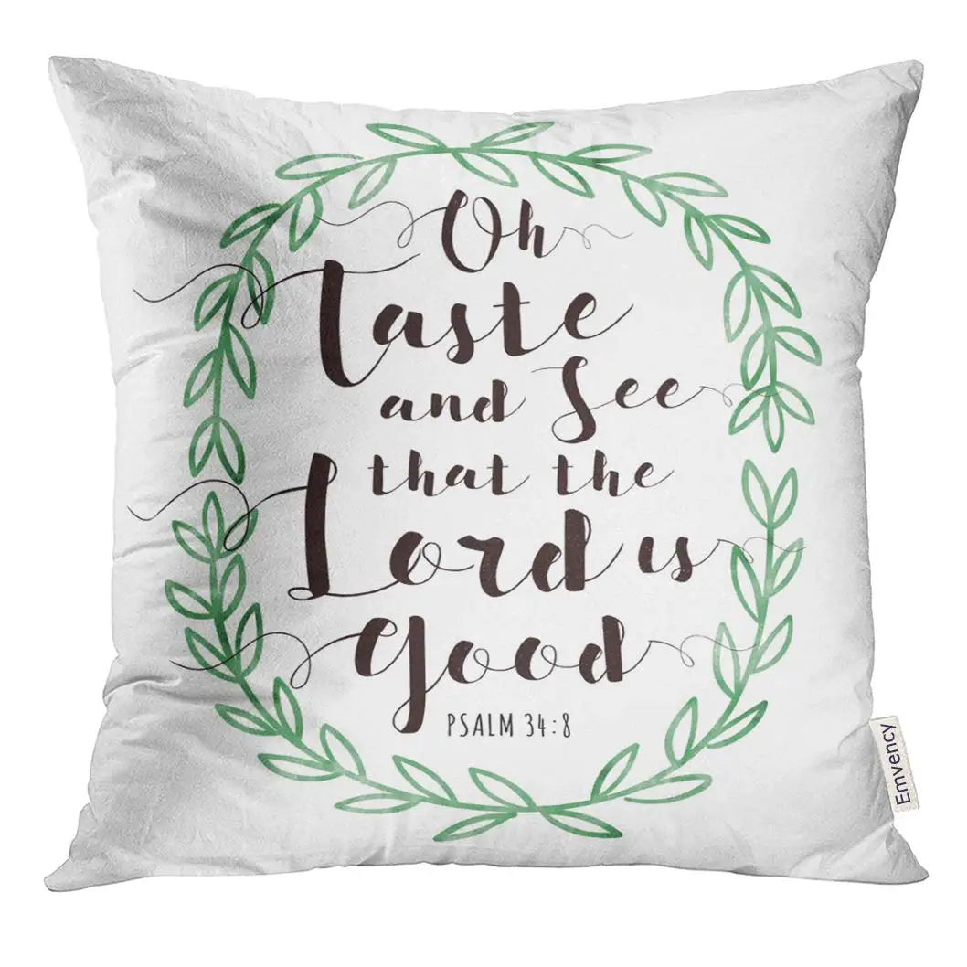 Pillow Cover The Lord Good Bible Scripture Calligraphy Design Watercolor Laurel Wreath Pillow Case Home Pillowcase
Pillow Cover The Lord Good Bible Scripture Calligraphy Design Watercolor Laurel Wreath Pillow Case Home Pillowcase