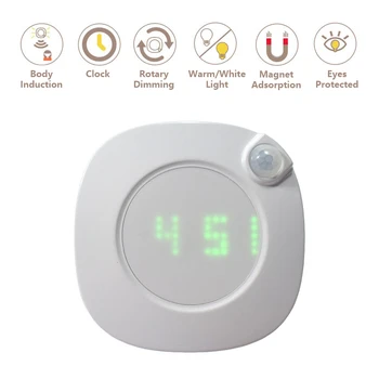 LED Time Clock Motion Sensor Night Light PIR Sensor Stairs Bedroom Wall Two Colors Adjustable Brightness Magnet Night Lamp
LED Time Clock Motion Sensor Night Light PIR Sensor Stairs Bedroom Wall Two Colors Adjustable Brightness Magnet Night Lamp