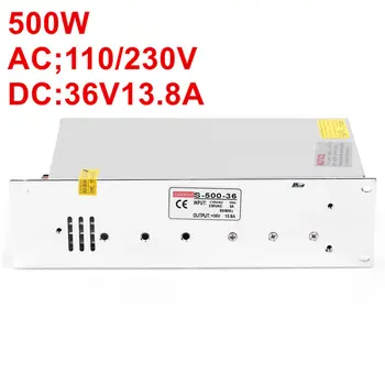 1PCS Best quality 500W 36V Power Supply 36V 14A Driver for LED Strip AC-DC 110/220VAC S-500-36 DC36V
1PCS Best quality 500W 36V Power Supply 36V 14A Driver for LED Strip AC-DC 110/220VAC S-500-36 DC36V