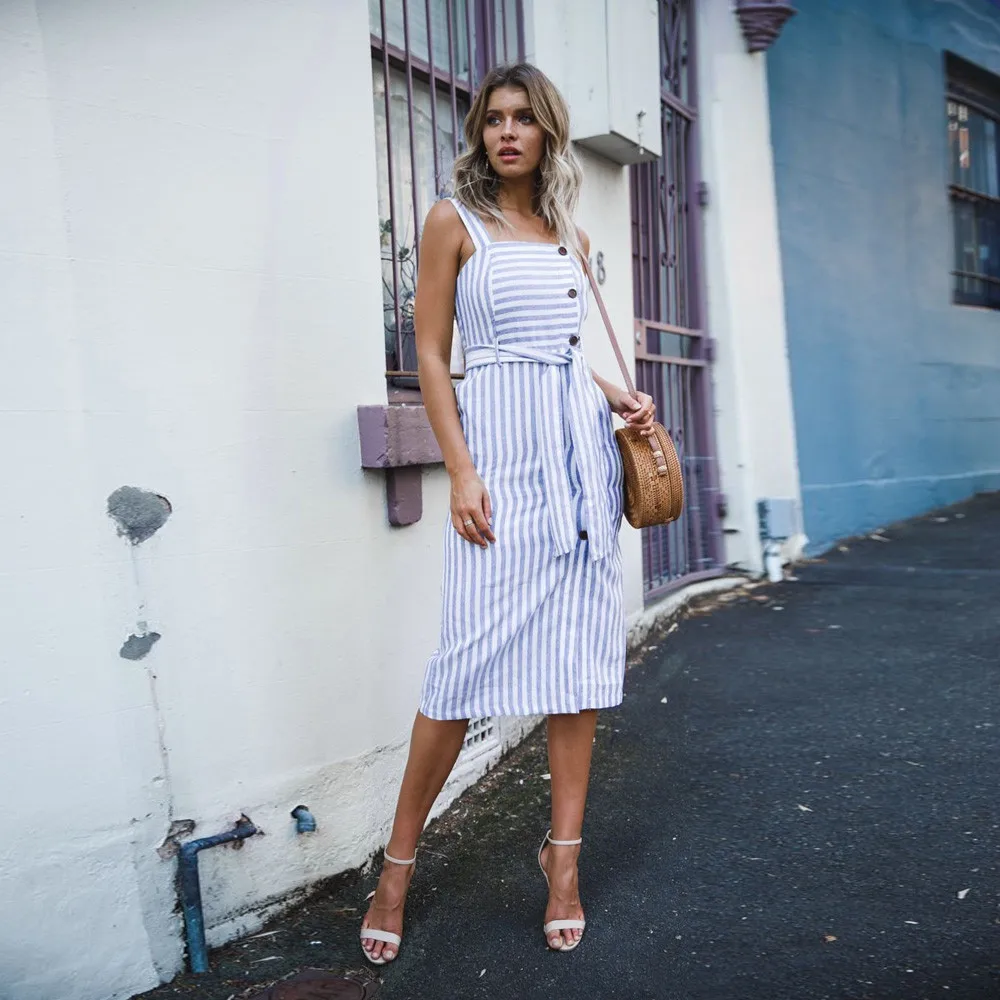 Womail Dress Womens Casual Striped Sleeveless Long Boho Dress Lady Beach Summer Sundrss Button Down Maxi Dress Apr 12
Womail Dress Womens Casual Striped Sleeveless Long Boho Dress Lady Beach Summer Sundrss Button Down Maxi Dress Apr 12