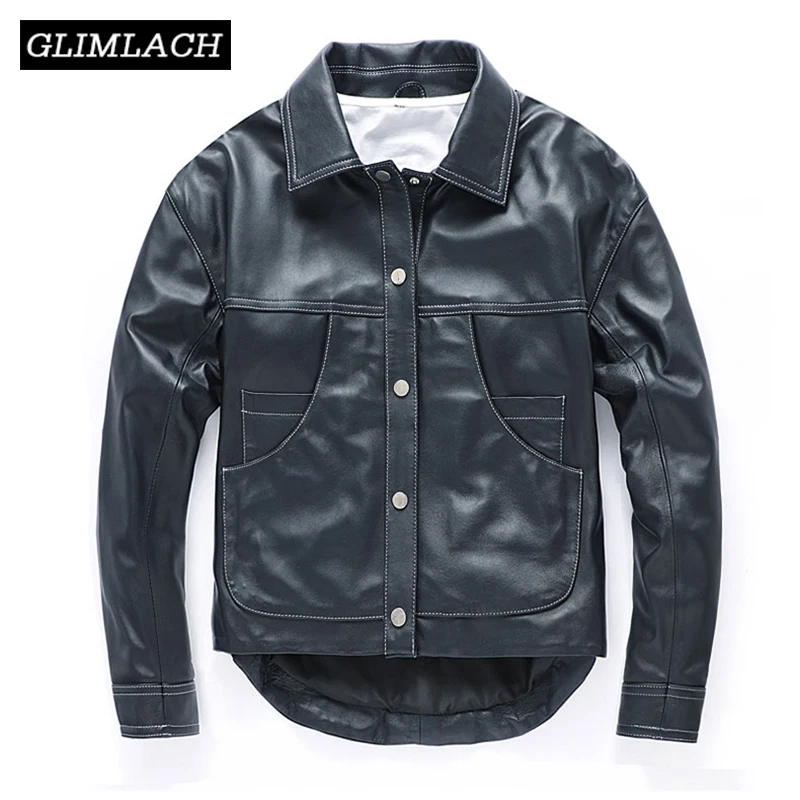 New Irregular Design Women Genuine Leather Oversize Style Black Real Leather Jackets Big Pockets Loose Spring Sheepskin Coats
New Irregular Design Women Genuine Leather Oversize Style Black Real Leather Jackets Big Pockets Loose Spring Sheepskin Coats