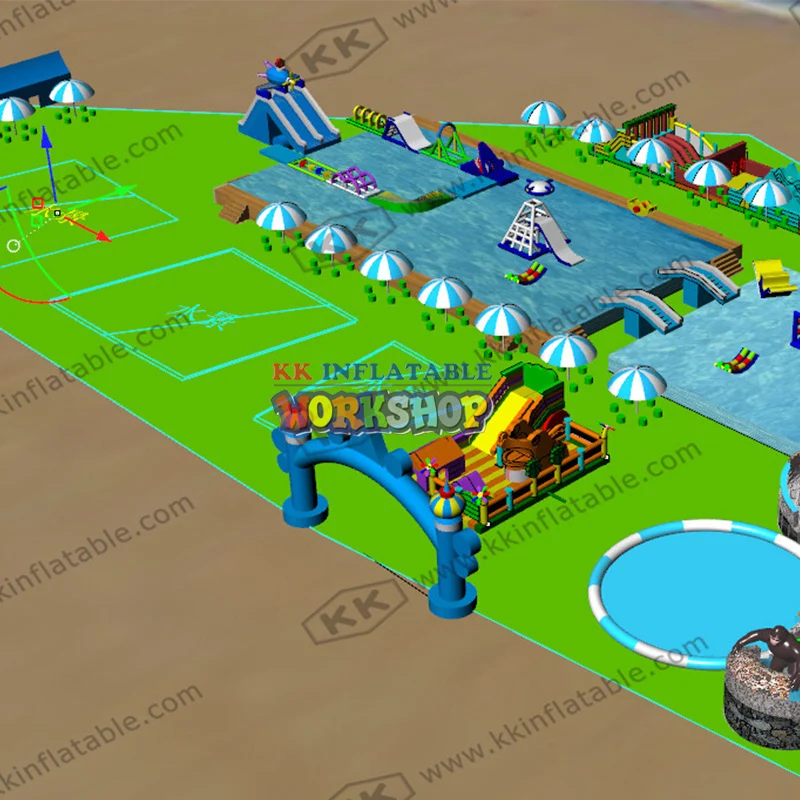 Мобильная сухая игровая площадка надувной аквапарк проект Сделано в Китае |