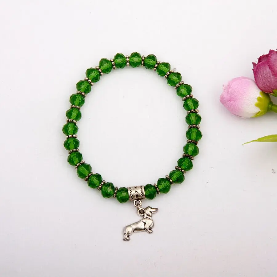 Hot Fashion Charm Jewelry Vintage Silver Staffordshire Dog Green Glass Beaded Elastic Rope Bracelet For women Shipping 10pcsE322
Hot Fashion Charm Jewelry Vintage Silver Staffordshire Dog Green Glass Beaded Elastic Rope Bracelet For women Shipping 10pcsE322
