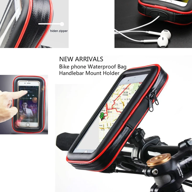 

Touch Screen Bicycle Bike Motorcycle Holders Stands Case For Xiaomi Redmi K20 Mi 9T,For Motorola One Vision,Moto Z4,ZTE Axon 10