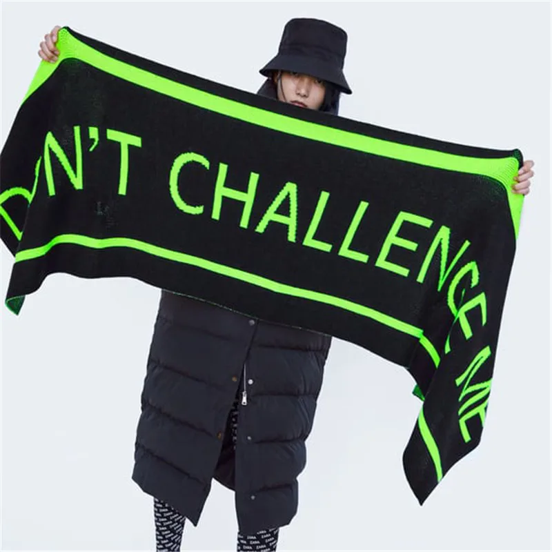 New Scarf for Autumn and Winter of Z Families in Europe and America in2018,Neon green letters jacquard cashmere-like Scarf Shawl
New Scarf for Autumn and Winter of Z Families in Europe and America in2018,Neon green letters jacquard cashmere-like Scarf Shawl