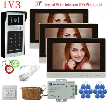Home Intercoms 3 Units 10 Inch Color Video Intercom Rfid Keyboard Video Call Intercom Doorbell+ Remote Control Door Phones 1v3
Home Intercoms 3 Units 10 Inch Color Video Intercom Rfid Keyboard Video Call Intercom Doorbell+ Remote Control Door Phones 1v3