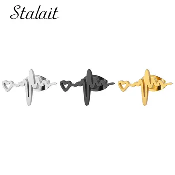 Fashion Titanium Steel Stainless Steel Heartbeat Exquisite Gold Black Electrocardiogram Stud Earrings Women's Fine 2018 Gift
Fashion Titanium Steel Stainless Steel Heartbeat Exquisite Gold Black Electrocardiogram Stud Earrings Women's Fine 2018 Gift