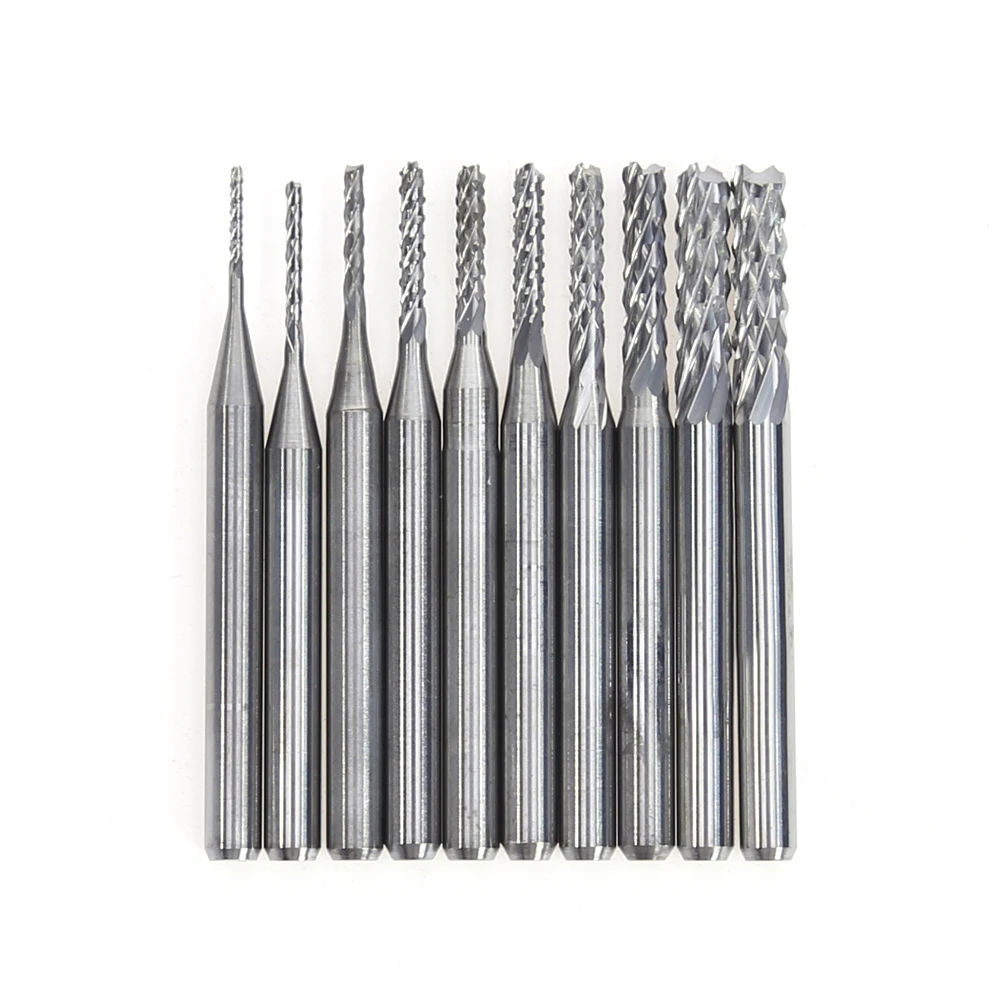 10pcs/box 1/8 inch 0.8-3.17mm PCB Engraving Cutter Rotary CNC End Mill Milling Cuter Drill Bits
10pcs/box 1/8 inch 0.8-3.17mm PCB Engraving Cutter Rotary CNC End Mill Milling Cuter Drill Bits