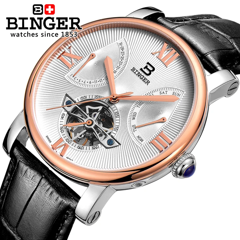 Switzerland Men Watch Tourbillion Automatic Mechanical Binger Luxury Brand gold Men's Watch Sapphire Wristwatches Male BG-0408-5
Switzerland Men Watch Tourbillion Automatic Mechanical Binger Luxury Brand gold Men's Watch Sapphire Wristwatches Male BG-0408-5