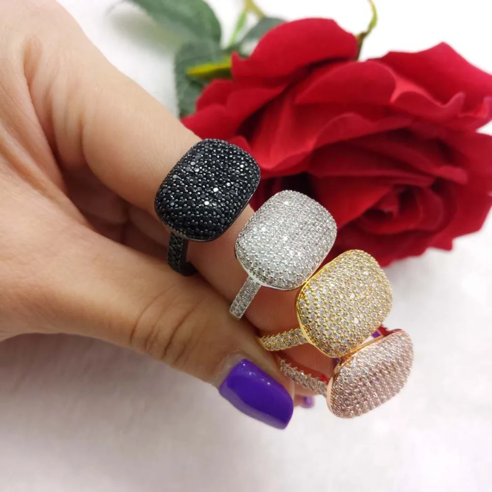 Accking Luxury square shaped pave setting open ring for women accessories AAA Zircon Ring
Accking Luxury square shaped pave setting open ring for women accessories AAA Zircon Ring
