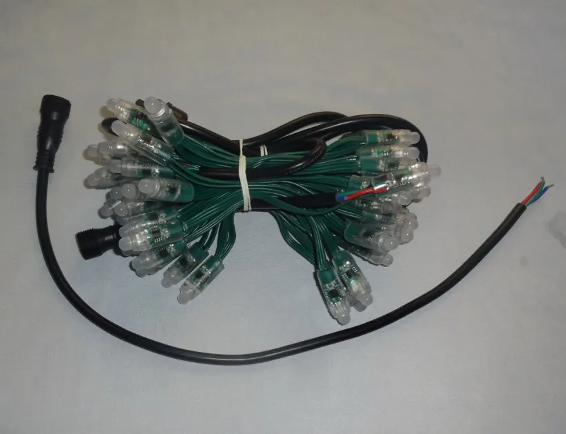 50cs DC12V input IP68 WS2811 LED pixel light,all GREEN wire,input end with 2m long 4core male conector
50cs DC12V input IP68 WS2811 LED pixel light,all GREEN wire,input end with 2m long 4core male conector