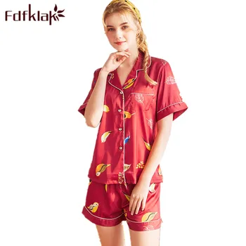 Ladies Summer Wear Pyjama Silk Women Pajamas Sexy 2 Piece Pajama Set New Print Short Sleeve Sleepwear Sets Pijama Mujer Fdfklak
Ladies Summer Wear Pyjama Silk Women Pajamas Sexy 2 Piece Pajama Set New Print Short Sleeve Sleepwear Sets Pijama Mujer Fdfklak