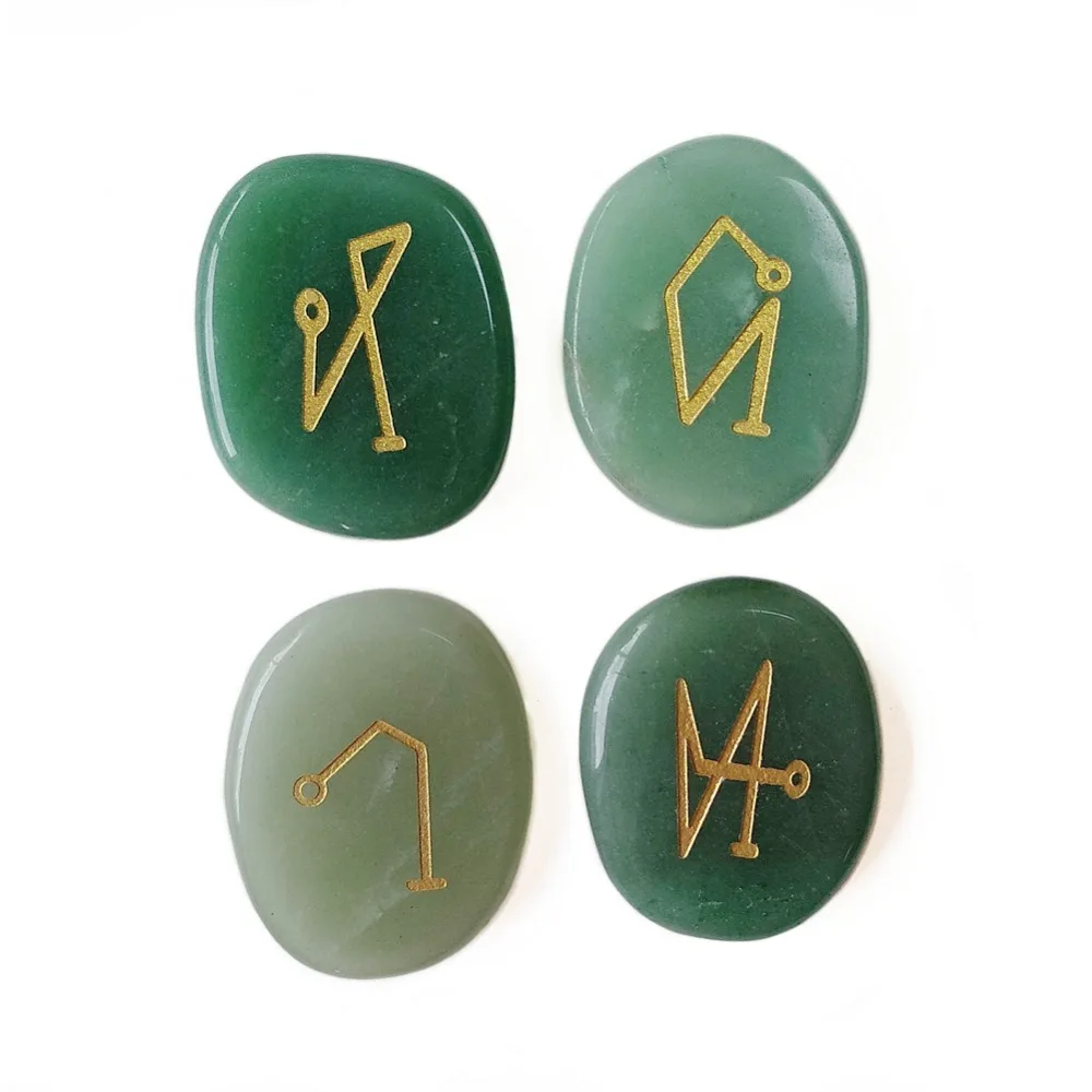 Natural Green Aventurine Stone Engraved Archangel Symbols Set Reiki Healing Protect Palm Stones Crystals 4pcs Velvet Pouch
Natural Green Aventurine Stone Engraved Archangel Symbols Set Reiki Healing Protect Palm Stones Crystals 4pcs Velvet Pouch