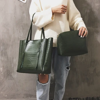 Glorria 2Pcs Set Leather Tote Women Alligator Shoulder Bag Women Large Capacity Handbag and Purses Female Bags Big Sac a Main
Glorria 2Pcs Set Leather Tote Women Alligator Shoulder Bag Women Large Capacity Handbag and Purses Female Bags Big Sac a Main