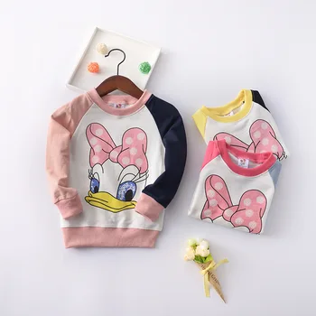 3-7 Yrs Baby Girl Spring Autumn Unique Long-sleeved Top Cartoon Printing Donald Duck Sweater Splicing Sleeve Fashion Sports Coat
3-7 Yrs Baby Girl Spring Autumn Unique Long-sleeved Top Cartoon Printing Donald Duck Sweater Splicing Sleeve Fashion Sports Coat