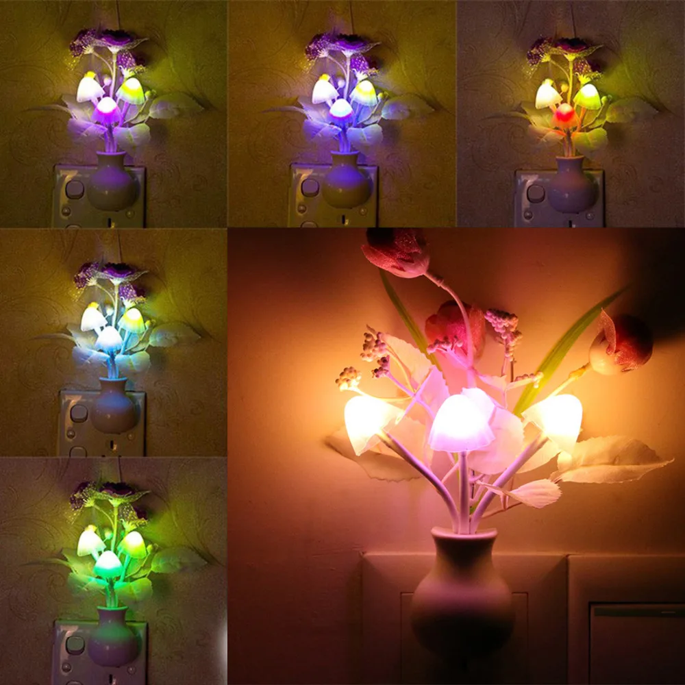 110V US Plug Mushroom Rose Light Sensor Lamp Nightlights Colorful LED Night Light Lamp Home Bedroom Decoration For Baby Kids
110V US Plug Mushroom Rose Light Sensor Lamp Nightlights Colorful LED Night Light Lamp Home Bedroom Decoration For Baby Kids