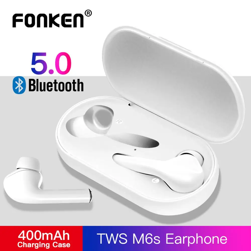 FONKEN TWS Wireless Earphone 5.0 Bluetooth Earbuds with Charging Box in ear Stereo Ultralight Earpiece for Android Mobile Phone
FONKEN TWS Wireless Earphone 5.0 Bluetooth Earbuds with Charging Box in ear Stereo Ultralight Earpiece for Android Mobile Phone