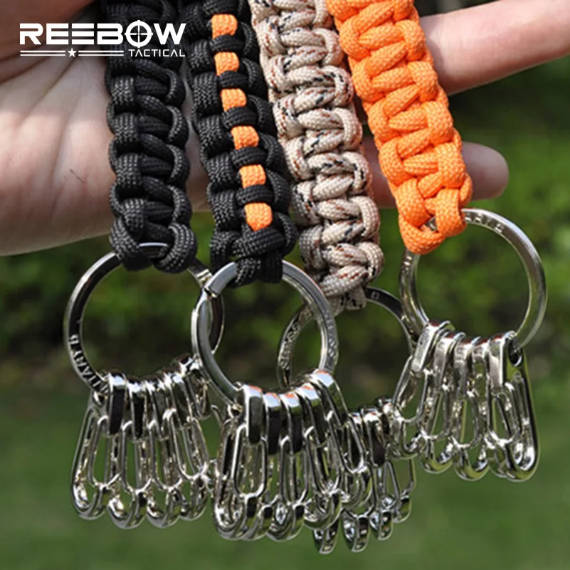 Outdoor Alloy Key Chains Stainless Steel Ring Handmade Woven Strong Paracord Lanyard Tactical Military EDC Tools
Outdoor Alloy Key Chains Stainless Steel Ring Handmade Woven Strong Paracord Lanyard Tactical Military EDC Tools