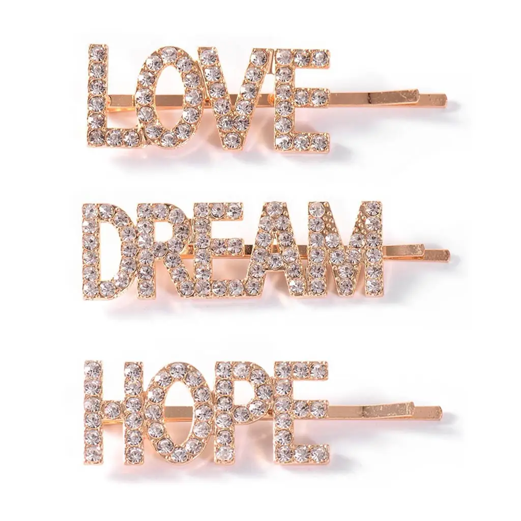 3Pcs/Set Ladies Girl Minimalist Style Hair Clips Metal Alloy Pretty LOVE HOPE DREAM Glitter Hairpins Wedding Barrette
3Pcs/Set Ladies Girl Minimalist Style Hair Clips Metal Alloy Pretty LOVE HOPE DREAM Glitter Hairpins Wedding Barrette