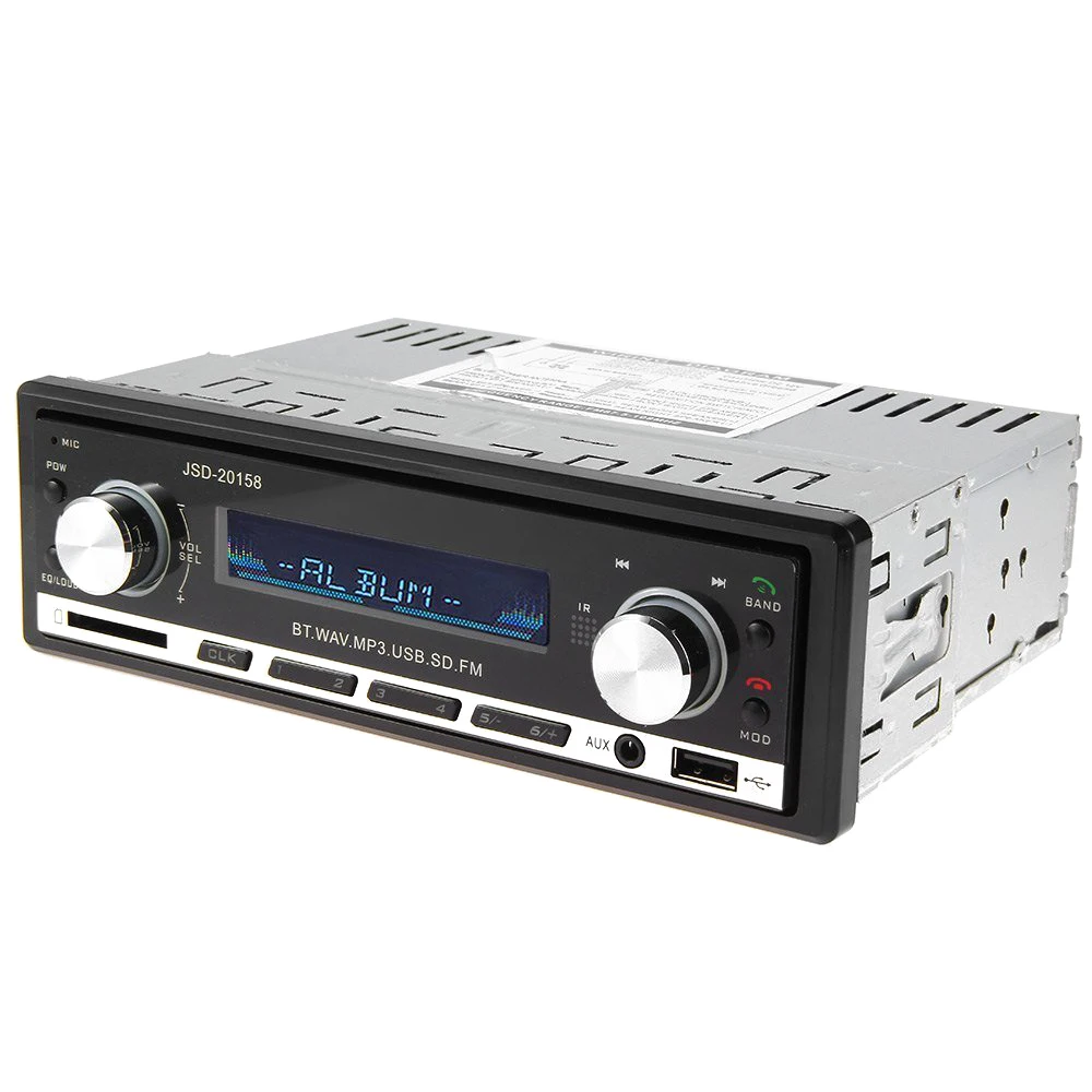 20158 12V Bluetooth V2.0 Car Audio Stereo MP3 Player In-dash FM Radio Receiver Support USB AUX Input with Remote Control
20158 12V Bluetooth V2.0 Car Audio Stereo MP3 Player In-dash FM Radio Receiver Support USB AUX Input with Remote Control