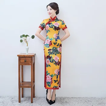 2019 Long Cheongsam Vintage Chinese style Mandarin Collar Dress Womens Summer Rayon Qipao Slim Party Dresses Vestido S of 3XL
2019 Long Cheongsam Vintage Chinese style Mandarin Collar Dress Womens Summer Rayon Qipao Slim Party Dresses Vestido S of 3XL
