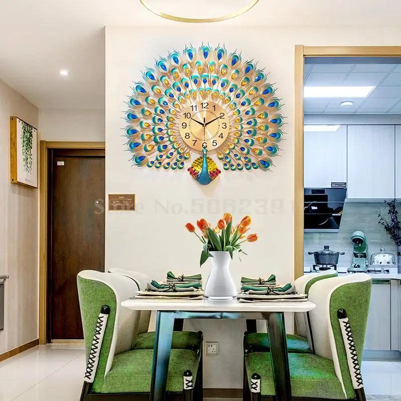 Watch table living room wall clock personality creative fashion peacock hanging table simple atmosphere clock 21 inch
Watch table living room wall clock personality creative fashion peacock hanging table simple atmosphere clock 21 inch