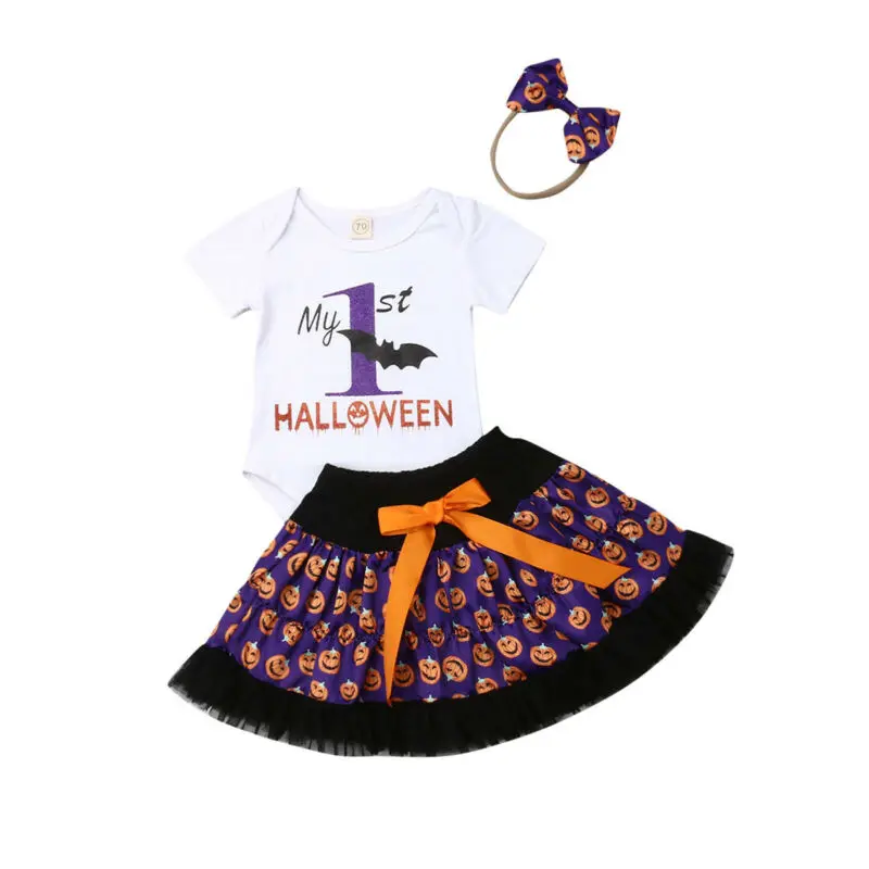 Newborn Baby Girl Cotton My 1st Halloween Costumes Bodysuit Romper Lace Tutu Dress Skirt 3Pcs Children Summer Clothes Outfit Set
Newborn Baby Girl Cotton My 1st Halloween Costumes Bodysuit Romper Lace Tutu Dress Skirt 3Pcs Children Summer Clothes Outfit Set