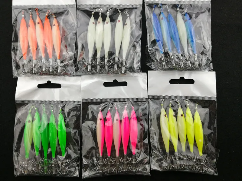 5pcs 7.5cm squid jigs Noctilucent Glow fishing squid lures Hard fishing lure 5 colors strong fishing hook Free shipping
5pcs 7.5cm squid jigs Noctilucent Glow fishing squid lures Hard fishing lure 5 colors strong fishing hook Free shipping