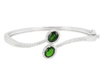 2.60ctw Oval Russian Chrome Diopside And 1.05ctw Round White Zirconia Sterling Silver Bracelet
2.60ctw Oval Russian Chrome Diopside And 1.05ctw Round White Zirconia Sterling Silver Bracelet