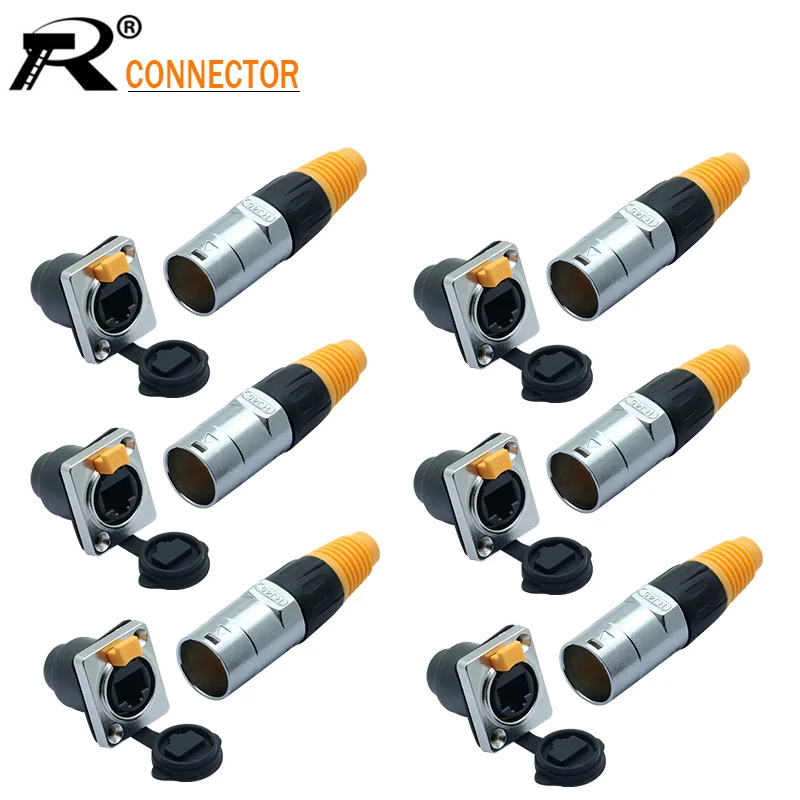 RJ45 plug socket screw type CAT5E waterproof connector panel mount metal ethernet PCB Network connector
RJ45 plug socket screw type CAT5E waterproof connector panel mount metal ethernet PCB Network connector