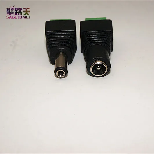 DC Power Plug Male Female 5.5mm x 2.1mm to Screw Terminal LED Strip CCTV Camera