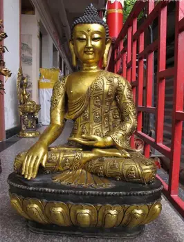39"Huge Tibet Tibetan Buddhism Temple Bronze Gild Sakyamuni Rulai Buddha Statue
39"Huge Tibet Tibetan Buddhism Temple Bronze Gild Sakyamuni Rulai Buddha Statue