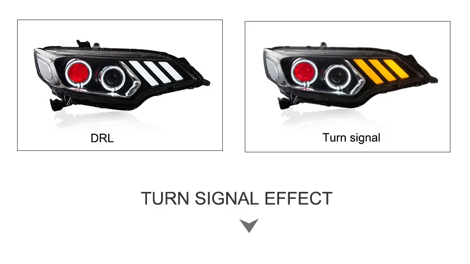 For Honda Fit JAZZ 2014-2017 LED Car Headlight Assembly LED Demon Eyes DRL Turn Signal Lights Projector Lens (4)