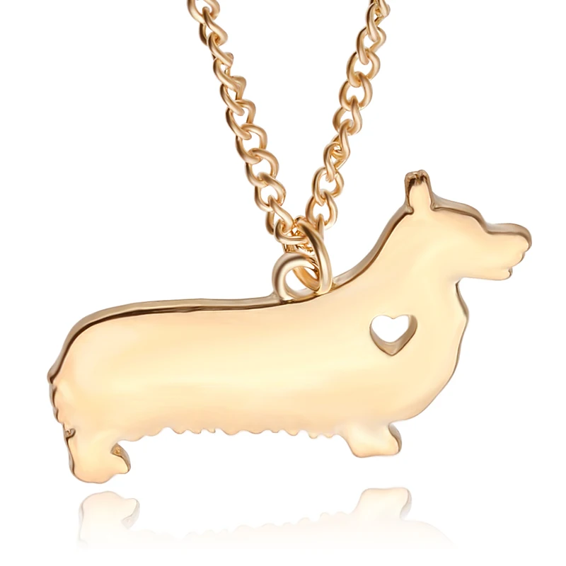 Image exquisite lovely and generous female accessories creative animal necklace small Corgi dog pet pendant necklaces