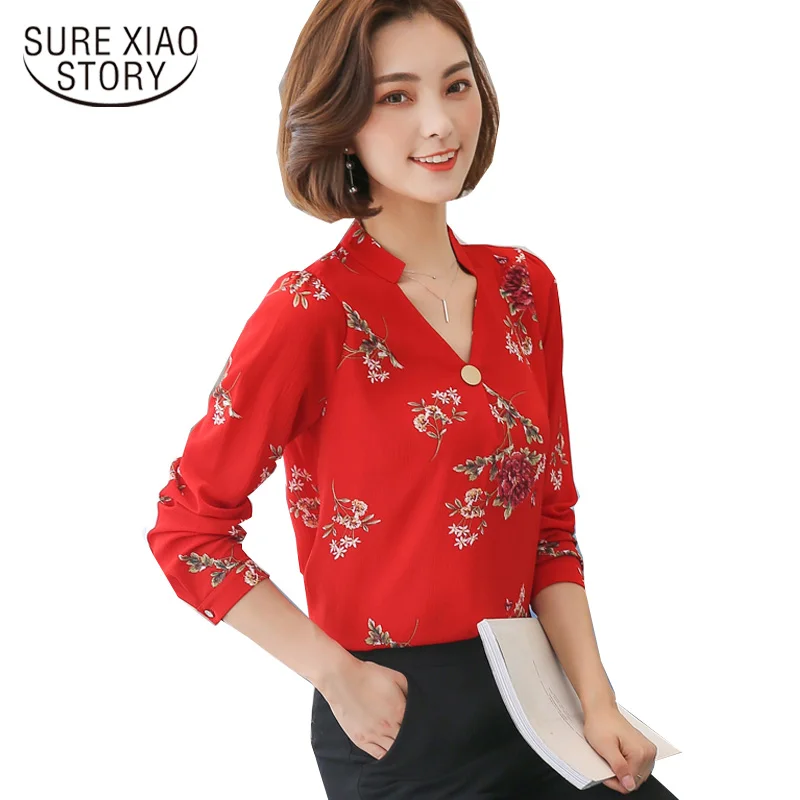 Autumn 2017 new women blouse printed Flowers long sleeves loose plus size women's clothing V-neck sexy women chiffon blusas70G25
Autumn 2017 new women blouse printed Flowers long sleeves loose plus size women's clothing V-neck sexy women chiffon blusas70G25