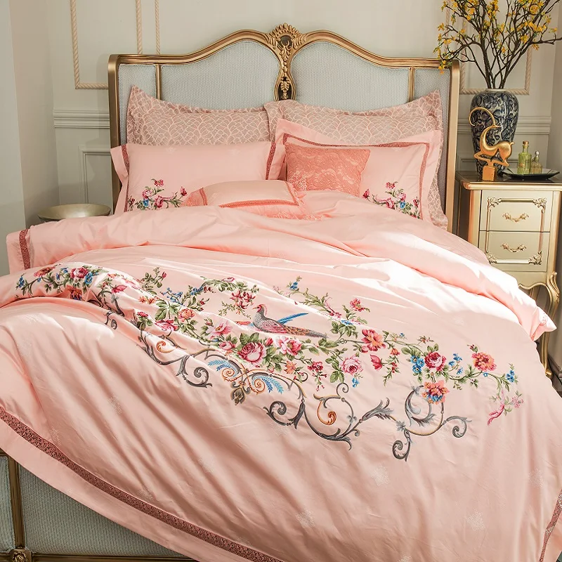 Luxury 100S/1000TC Egyptian Cotton Pastoral Style Flowers Bird Embroidery Bedding Set Duvet Cover Bed sheet Bed Linen Pillowcase
Luxury 100S/1000TC Egyptian Cotton Pastoral Style Flowers Bird Embroidery Bedding Set Duvet Cover Bed sheet Bed Linen Pillowcase