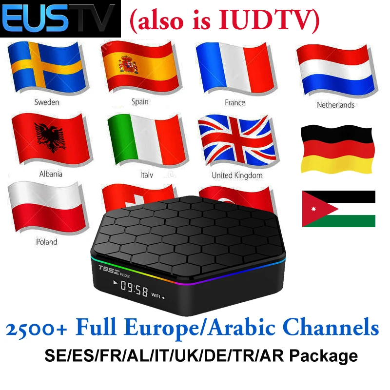 IPTV Europe Spain Smart TV Box T95Z Plus S912 2G+16G EUSTV IP TV Same IUDTV 2500+Full European Channels Sweden IPTV set top box
IPTV Europe Spain Smart TV Box T95Z Plus S912 2G+16G EUSTV IP TV Same IUDTV 2500+Full European Channels Sweden IPTV set top box